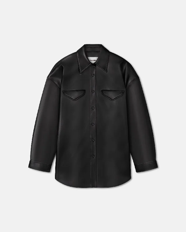 Weekend Bargains Await You Kaysa - Okobor™ Alt-Leather Shirt - Black