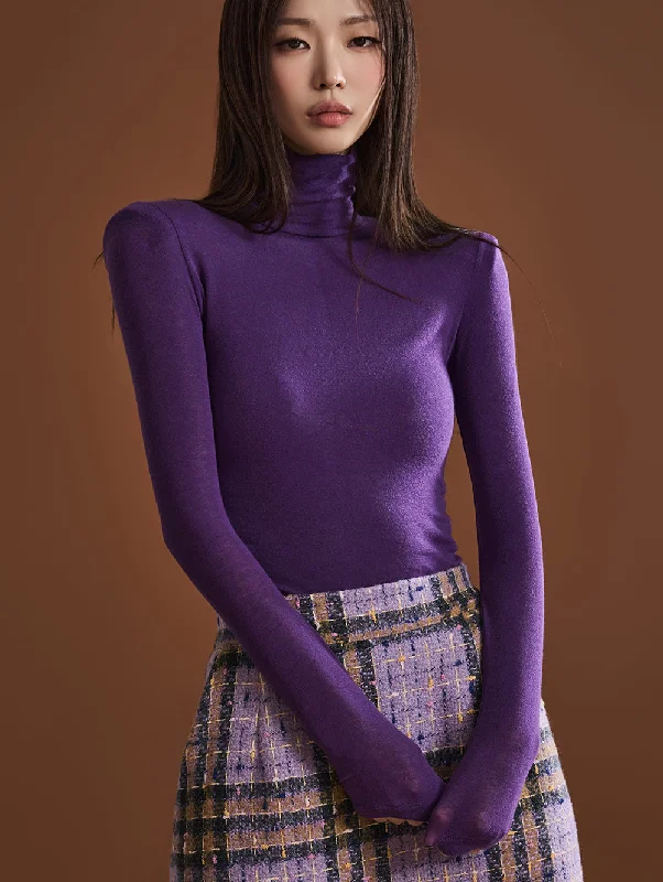 Don't Wait E2817 Roll Neck Padded Top