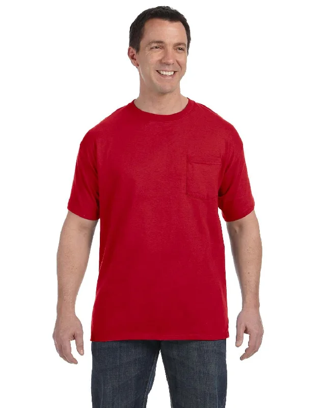 Hanes Authentic-T Pocket T-Shirt | Deep Red