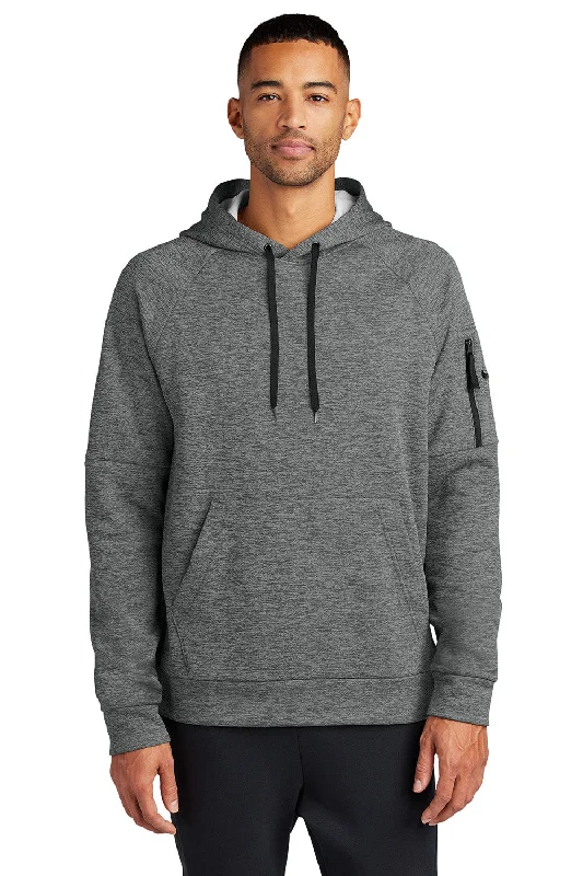 Nike Mens Therma-Fit Fleece Hooded Sweatshirt Hoodie w/ Pouch Pocket - Heather Charcoal Grey - New