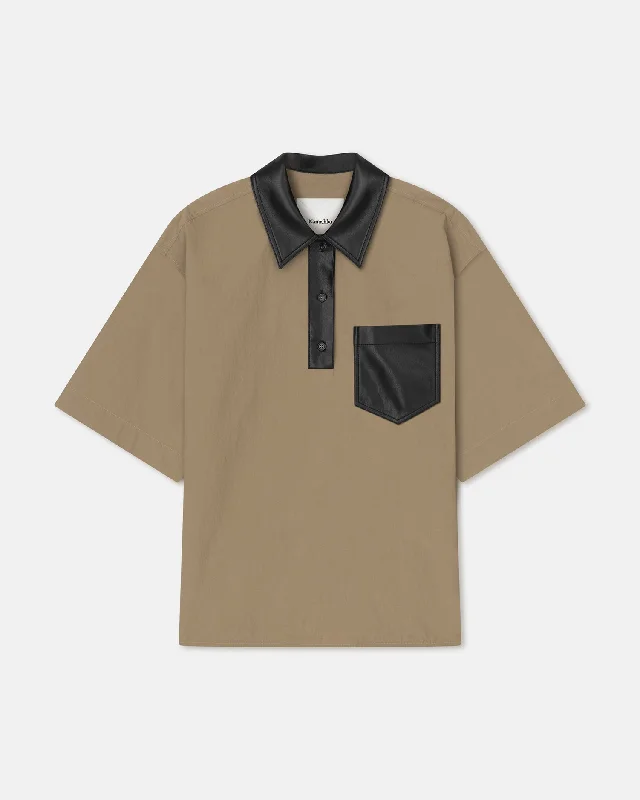 Quick Sale Sanvy - Tech Poplin Polo Shirt - Muted Khaki