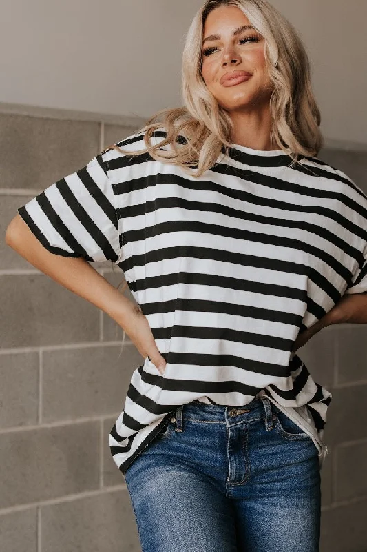 Weekend Savings Bonanza Boyfriend Tee - Seeing Stripes