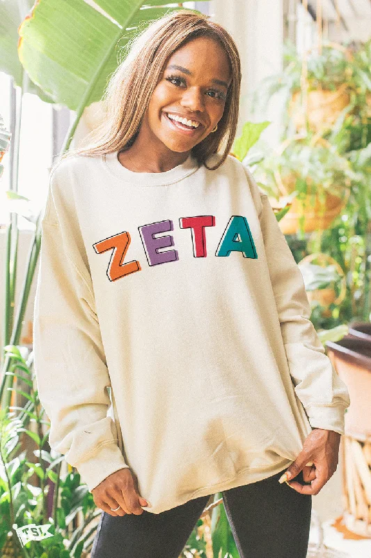 New Arrival Zeta Tau Alpha Stencil Crewneck