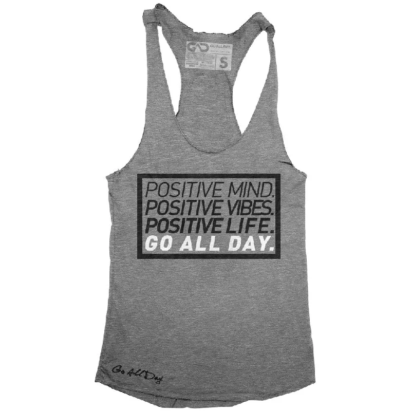 Overstock Sale GO ALL DAY "POSITIVE LIFE" TriBlend Racerback Tank (Grey)