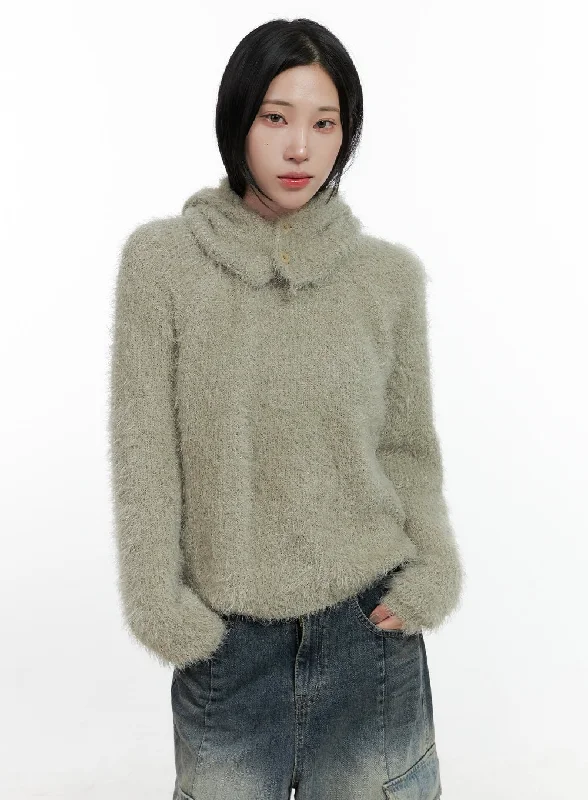 Holiday Sale Fuzzy Knit Sweater and Balaclava Set CN407