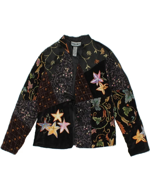 Big Savings INDIGO MOON Womens Graphic Blazer Jacket UK 10 Small Black Patchwork