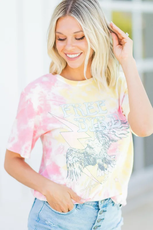 Early Bird Free Bird America Yellow Graphic Tee