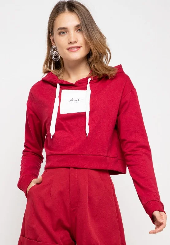 Weekend Deals You Can't Resist LMP023 pbch crop hoodie thdy sign square maroon