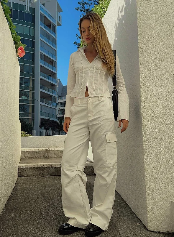 Buy More, Save More Fallout Mid Rise Cargo Pants White