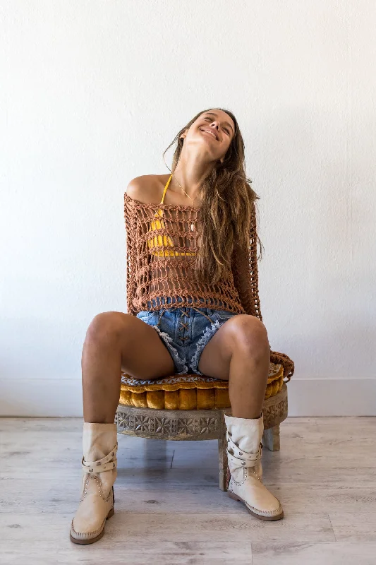 Overstock Bahiana Crochet Sweater in Cooper