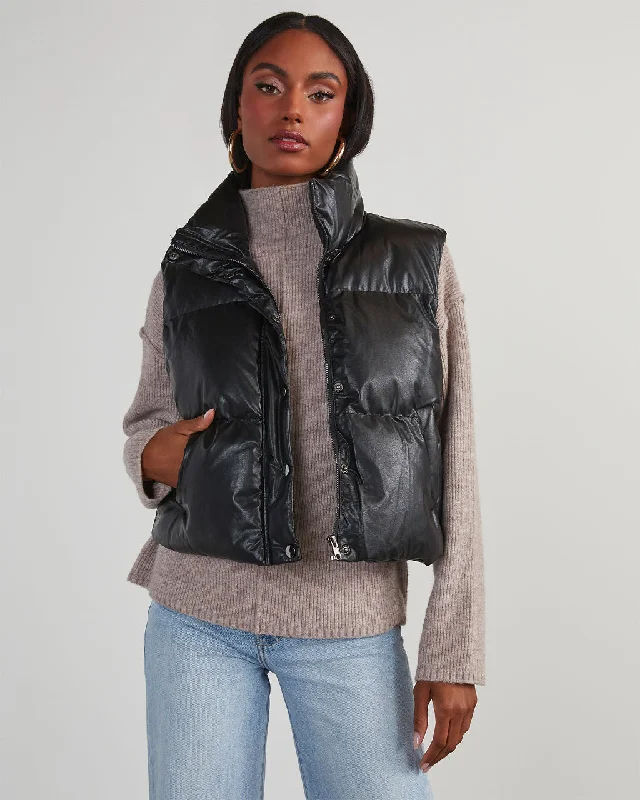 Limited Quantity Cardona Faux Leather Puffer Vest