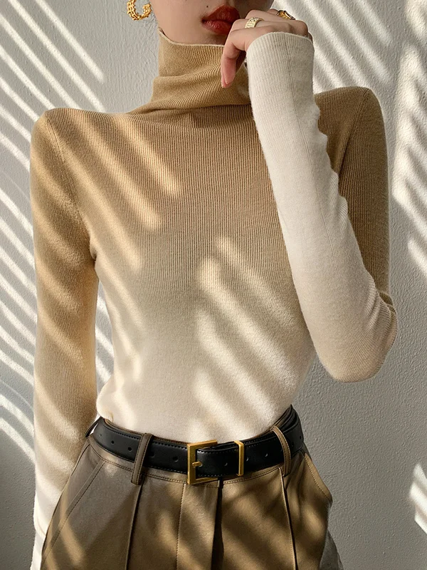 New Deal Omber Terracotta Graceful Turtleneck Sweater