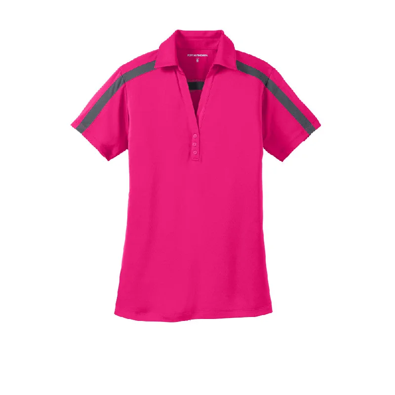 Extra Savings #Port Authority Ladies Silk Touch Performance Colorblock Stripe Polo