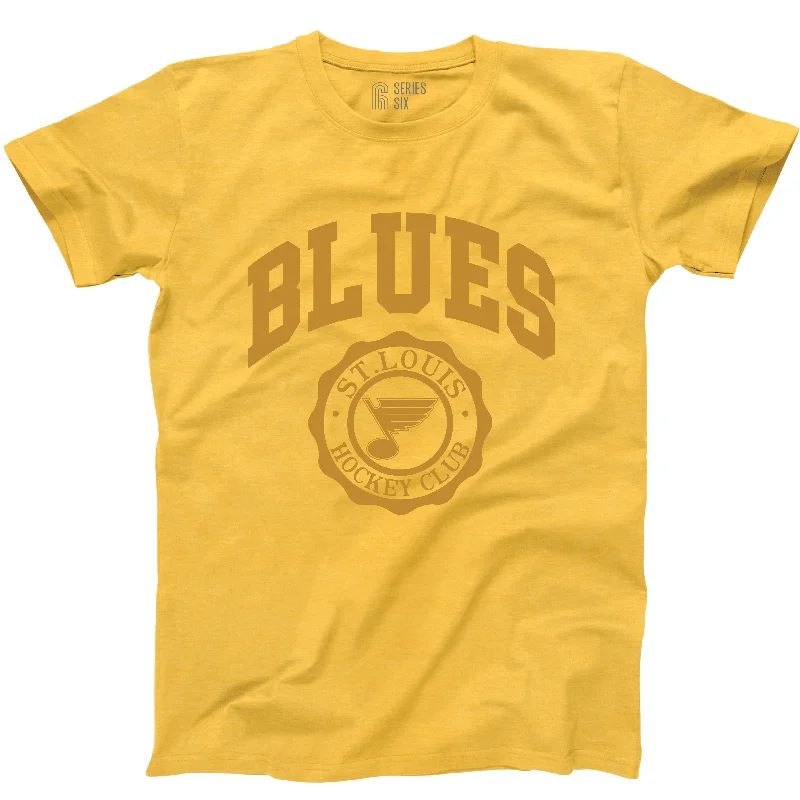 ST. LOUIS BLUES SERIES SIX BLUES COLLEGIATE SHORT SLEEVE TEE