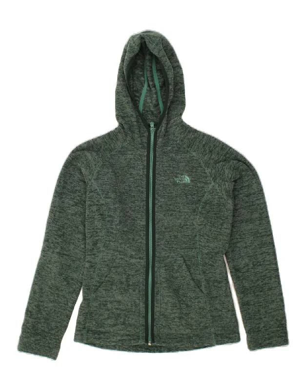 Major Deal THE NORTH FACE Womens Hooded Fleece Jacket UK 10 Small Green Polyester