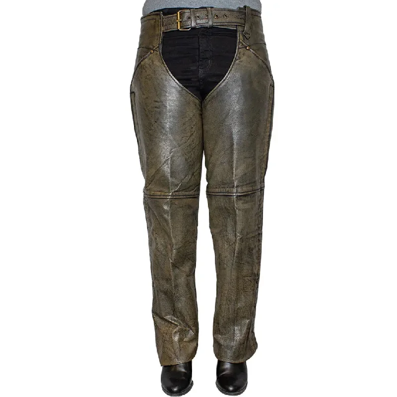 Buy Today Open Road Women's Distressed Brown Leather Chaps