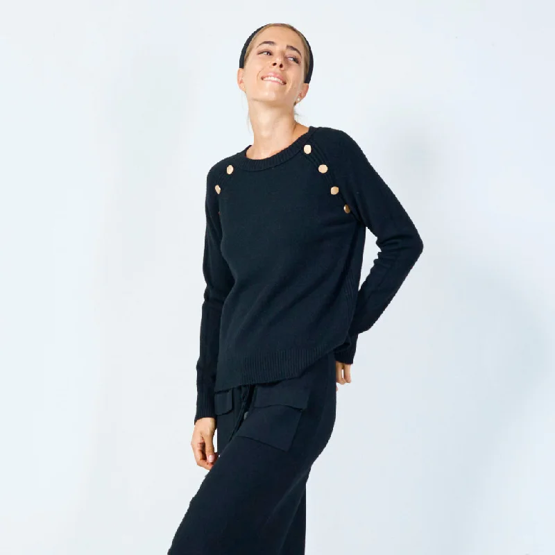 Special Discount Stylish button-accented knit sweater wholesale