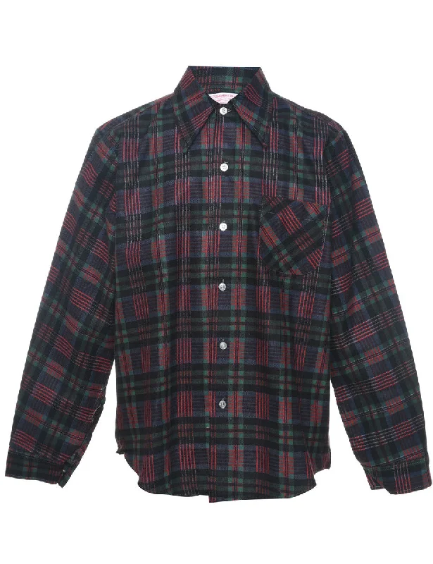 70's Collar Checked Shirt - M