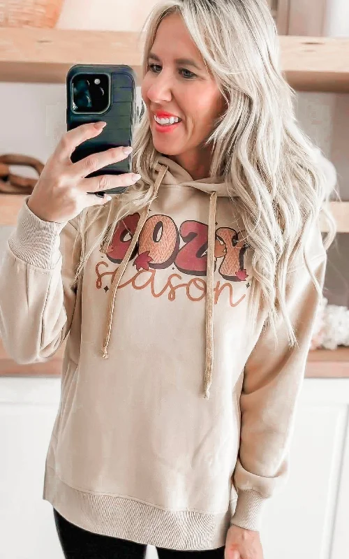 Extra Discounts Cozy Season Sand Beige Side Slit Hoodie - Final Sale