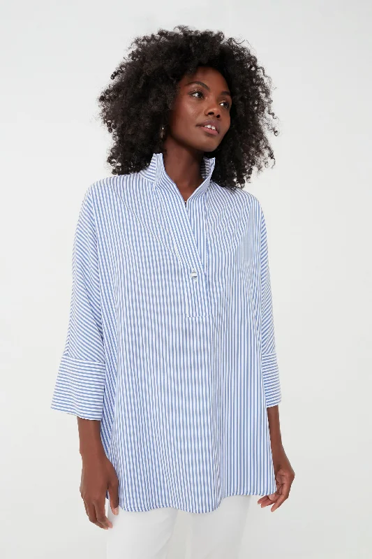 Weekend Shopping Bliss Blue Stripe Willow Blouse