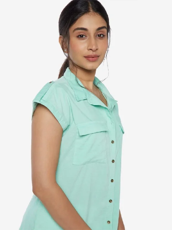 Weekend Discounts to Love LOV Aqua Tab-Sleeved Top