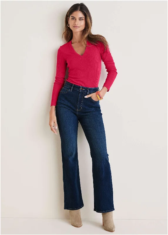 Best Deals Penelope Modern Flare Jeans - Dark Wash