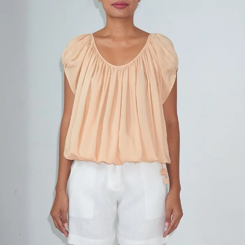 Instant Savings U-FLOW TOP - Rayon Voile | Beige