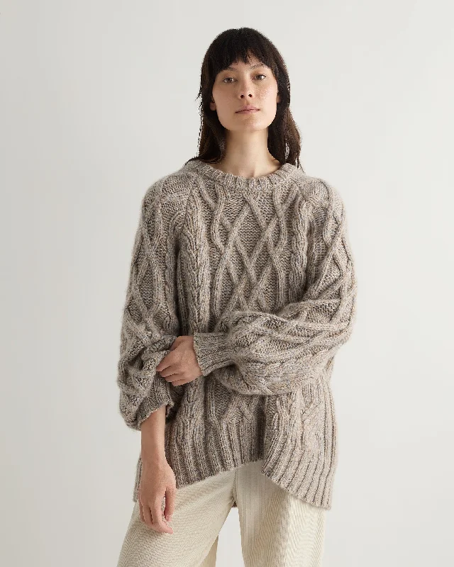 Unbeatable Prices Women's Hero Cable Cashmere Sweater Marble Marl