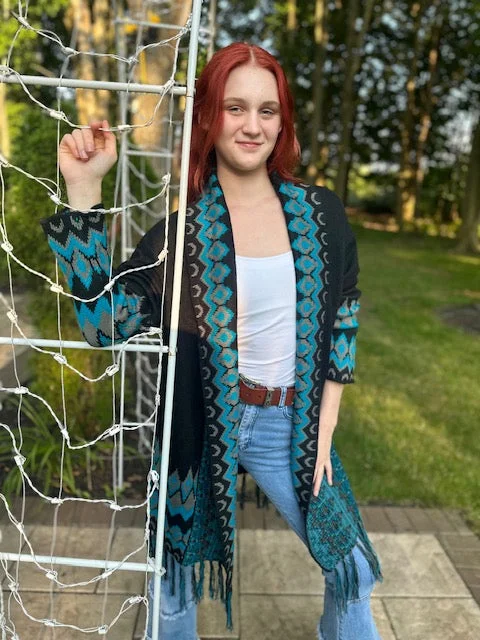 Weekend Savings Delight Aztec pattern Woolen shrug Style#-L-24555