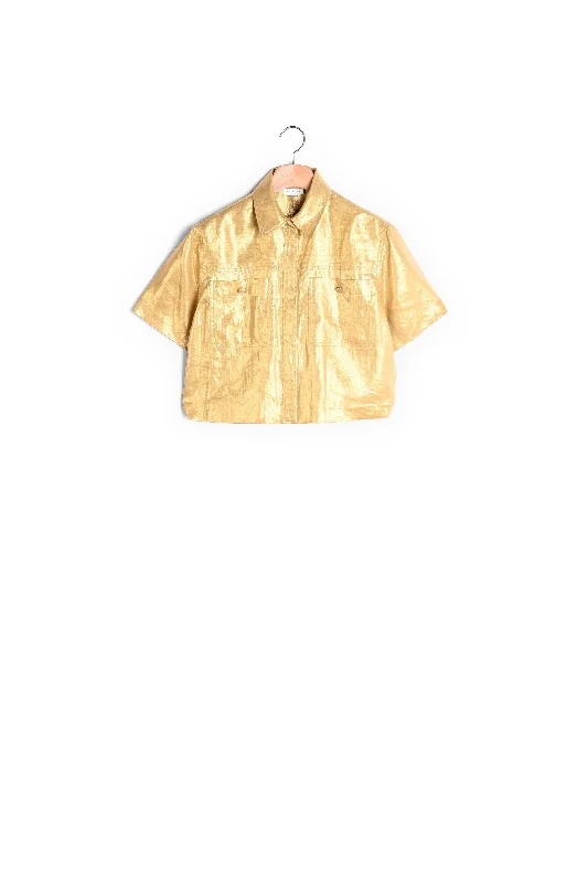 Price Meltdown Chemise courte en lin doré