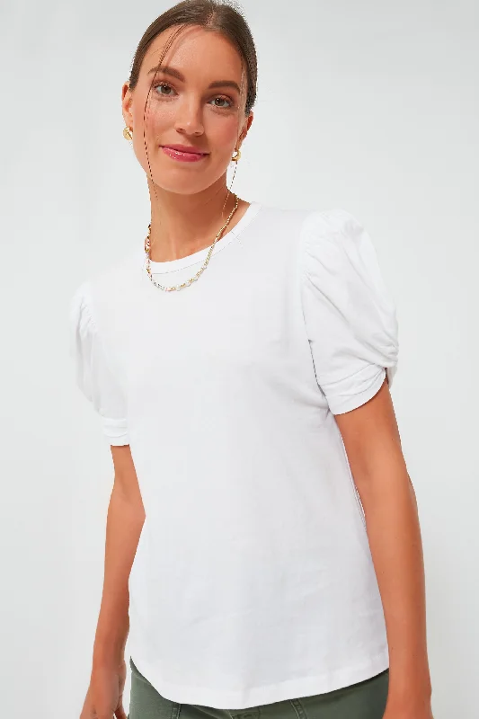 Customer Appreciation Sale White Vesty Puff Short Sleeve Crewneck