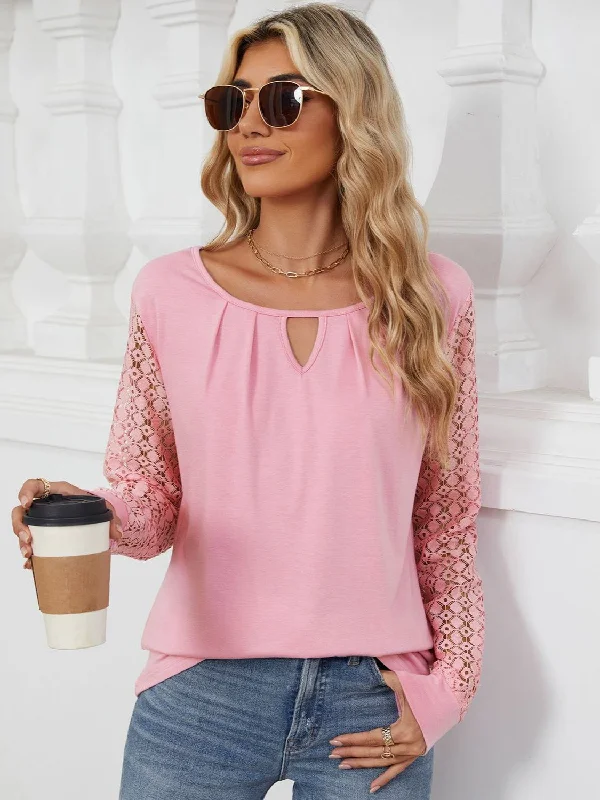 Massive Deals Cutout Round Neck Long Sleeve T-Shirt