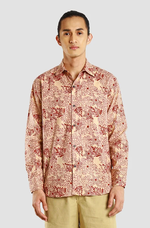 Maharaja Long Sleeve Modern Fit Pinewood in Rio Red