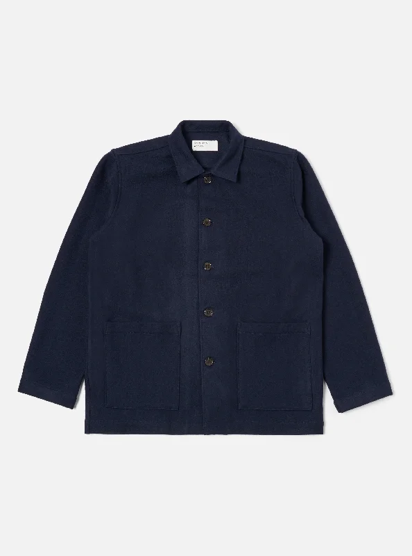 Universal Works Easy Jacket in Navy Melton