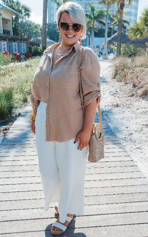Bargain Blast Rolled Sleeve Oversized Shirt - Final Sale