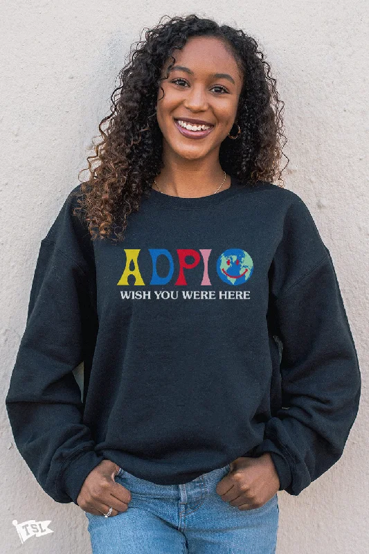 Weekend Bargains to Enjoy Alpha Delta Pi Wish You Were Here Crewneck