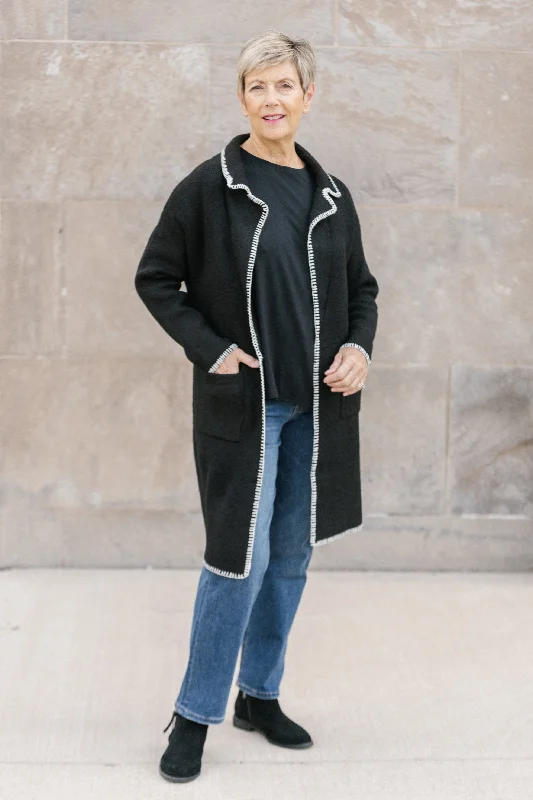 Price Slash Notch Lapel Open Cardigan