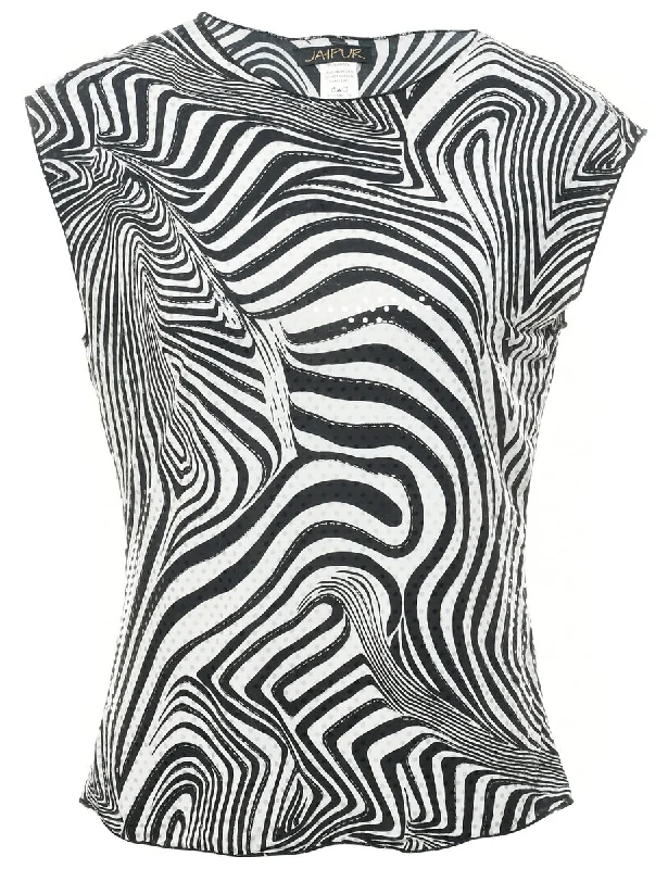 Abstract Print Evening Top - M