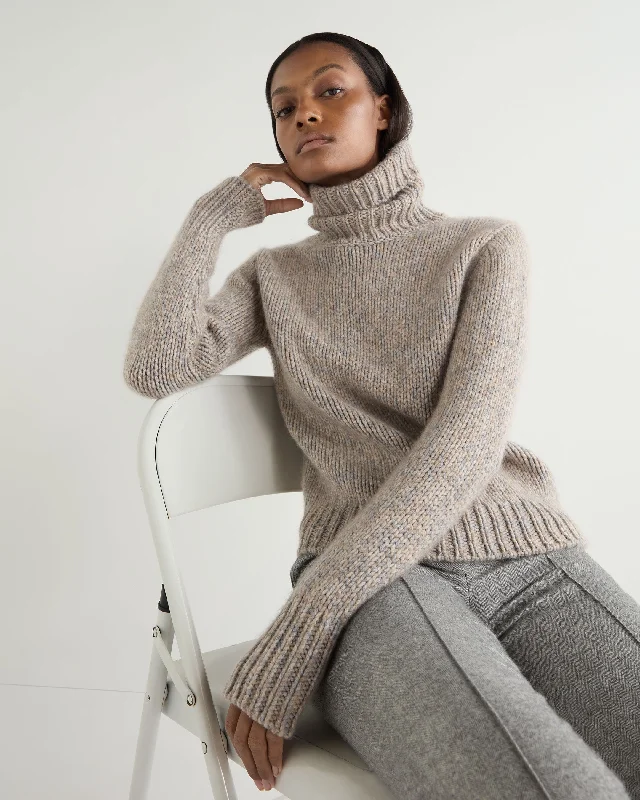 Big Discounts Women's Hazel Marl Chunky Turtle Neck Cashmere Sweater Marble Marl