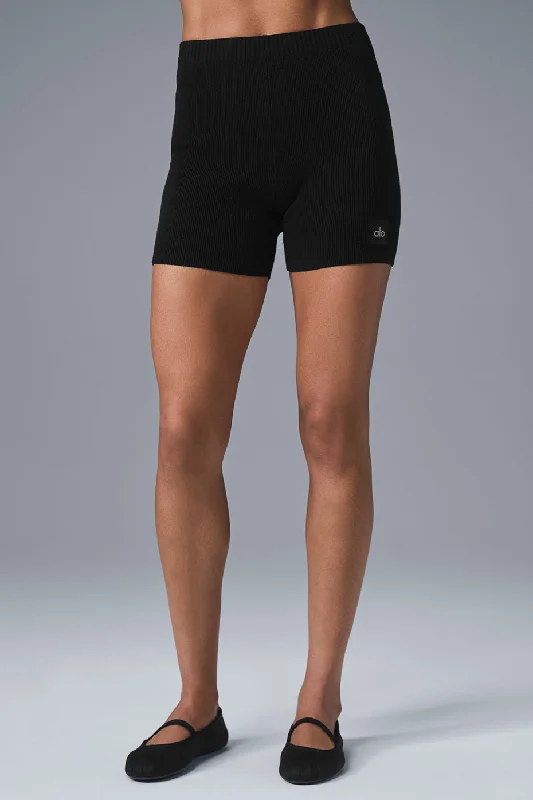 Weekend Savings Spectacle Scholar Knit High-Waist Short - Black