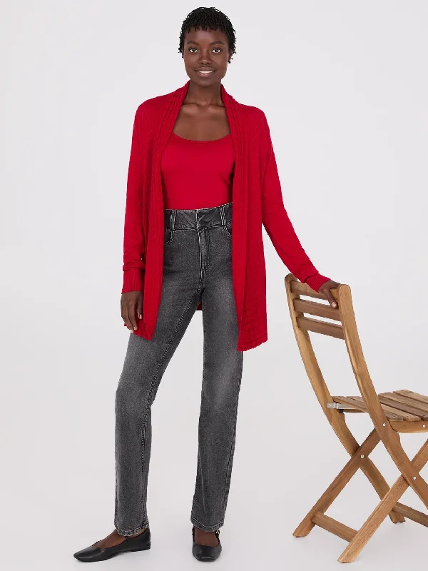 Shop the Weekend Away Multi Stitch Shawl Collar Duster Cardigan