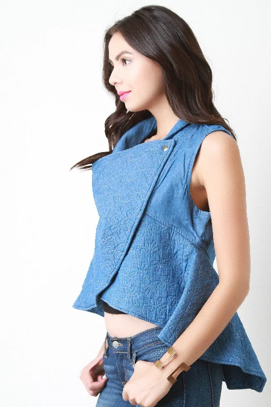 Weekend Savings Bonanza Embroidery Flare Crepe Vest