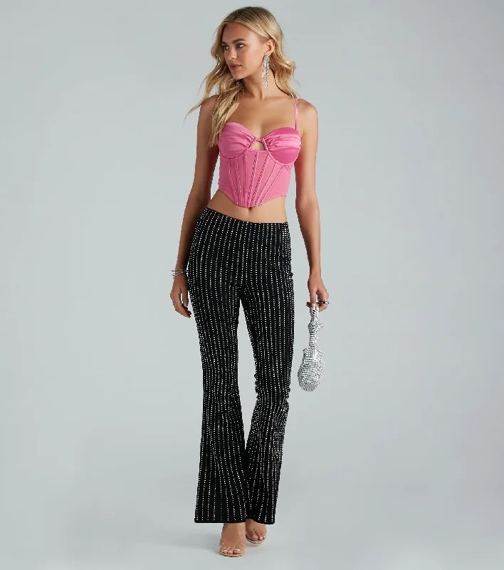 Price Rollback Flare For Glam Mid Rise Rhinestone Pants