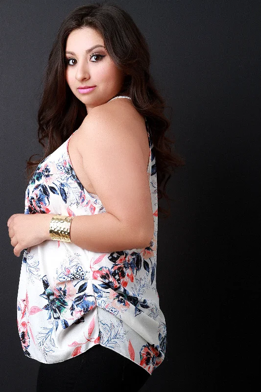 Final Offer Floral Print Chiffon Halter Top