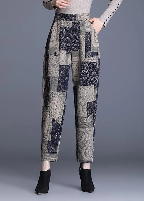 Act Now Fashion fashion Print Pockets Straight Fall Pants
