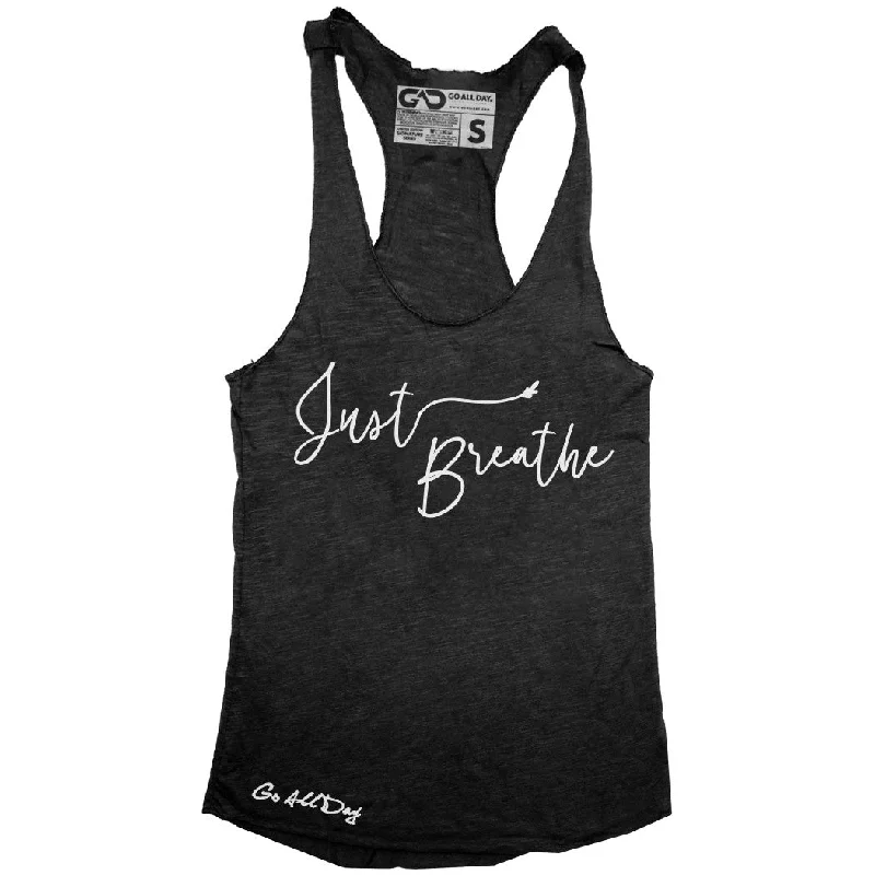 Price Drop GO ALL DAY "JUST BREATHE" TriBlend Racerback Tank (Black)