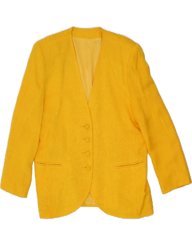 Weekend Deals That Wow LIBRA Womens Longline 4 Button Blazer Jacket UK 16 Large Yellow