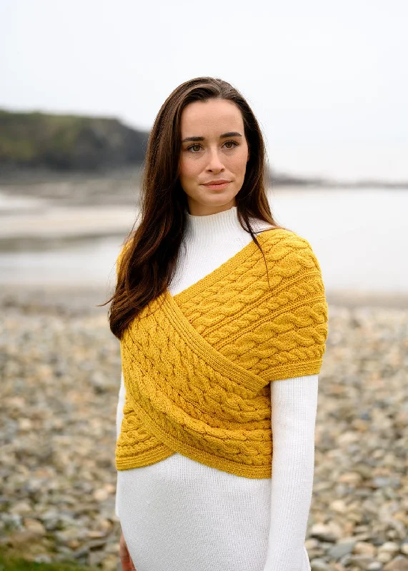 Steals and Deals Aran Crossover Wrap | Sunflower