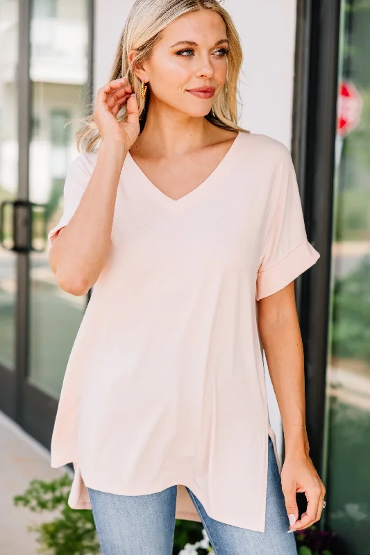 Today’s Special Make Your Life Easy Peach Pink V-neck Top