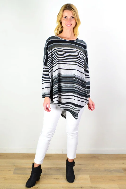 Deep Discounts Black N Grey Walk My Way Fleece Tunic Top